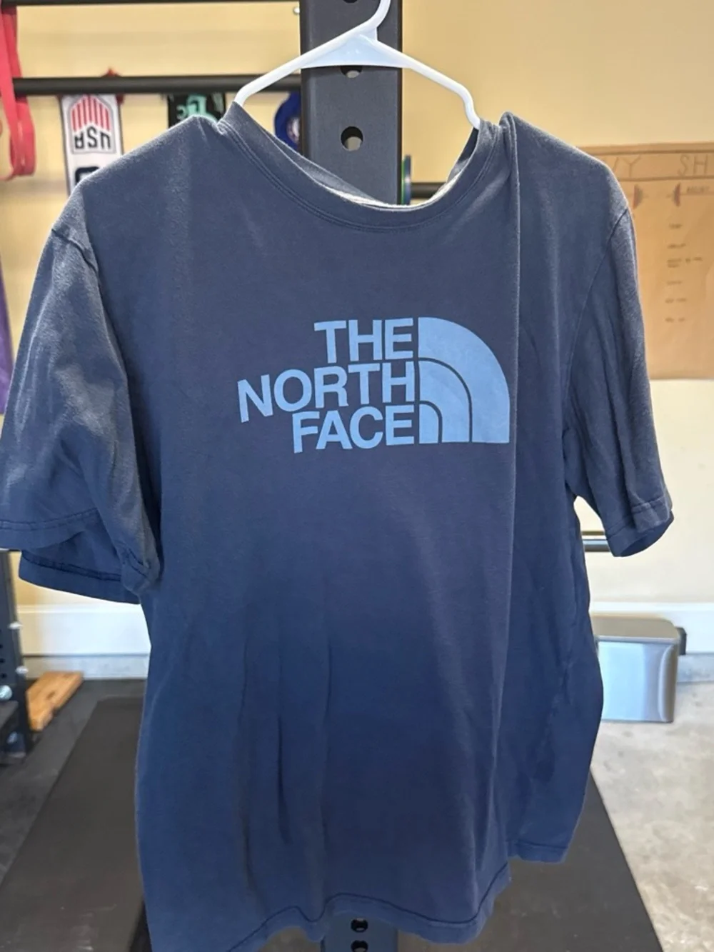The North Face Navy Blue Tee with Light Blue Logo